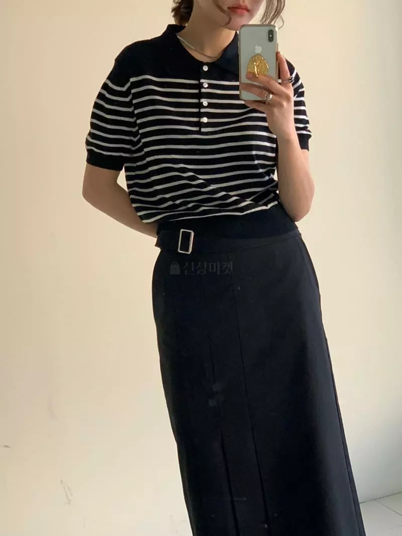 Sof - Korean Women Fashion - #restrostyle - Stripes Collar Knit - 3