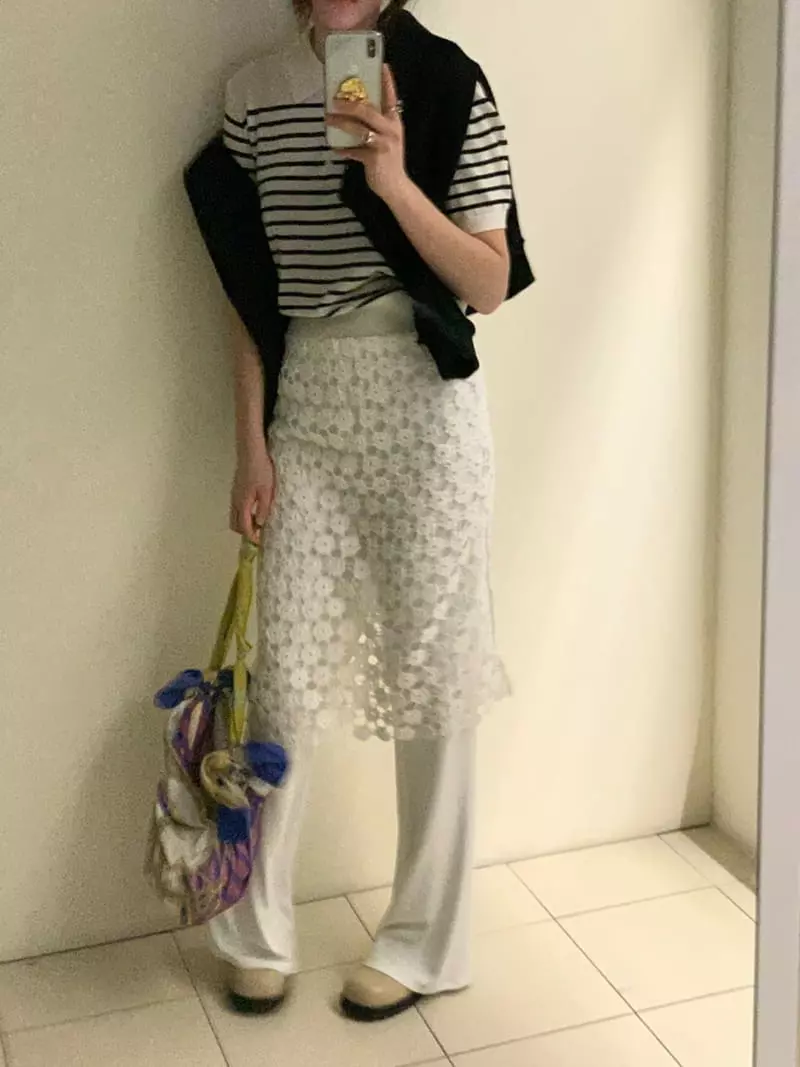 Sof - Korean Women Fashion - #romanticstyle - Flower Layered Pants