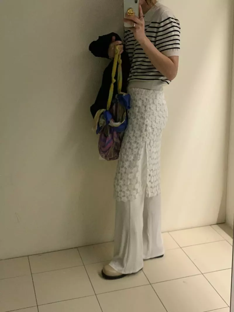 Sof - Korean Women Fashion - #thatsdarling - Flower Layered Pants - 3
