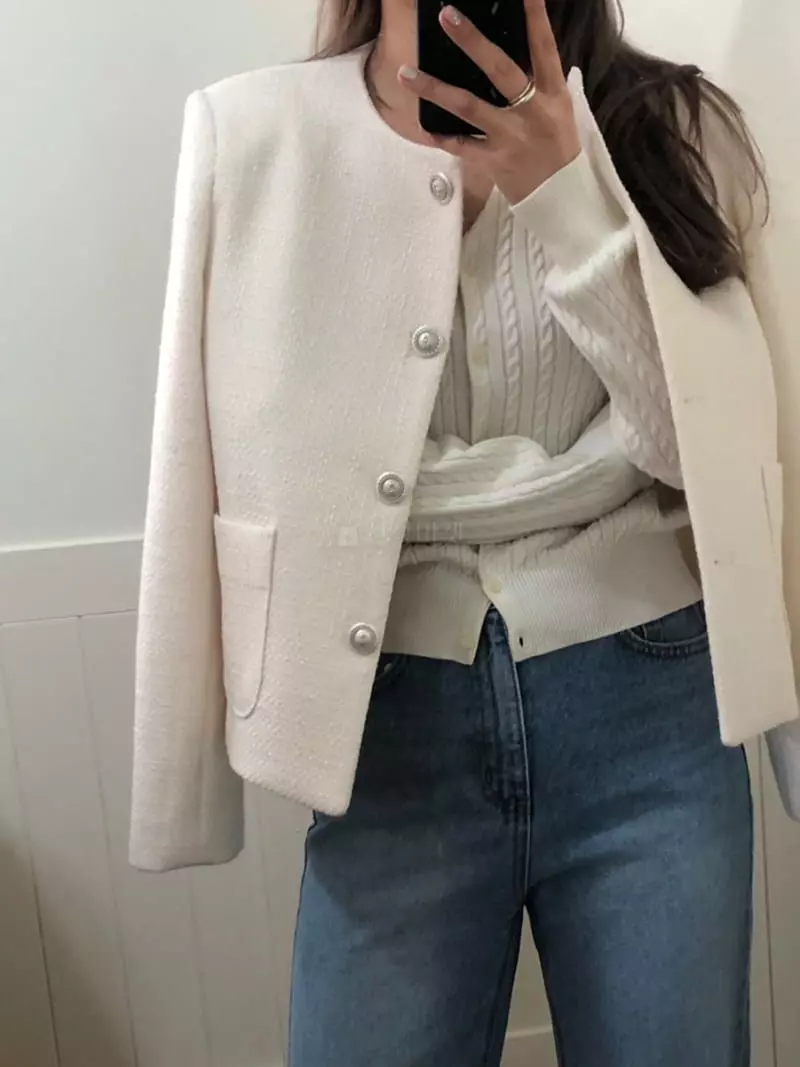 Sono De Seoul - Korean Women Fashion - #romanticstyle - Twid JAcket - 10