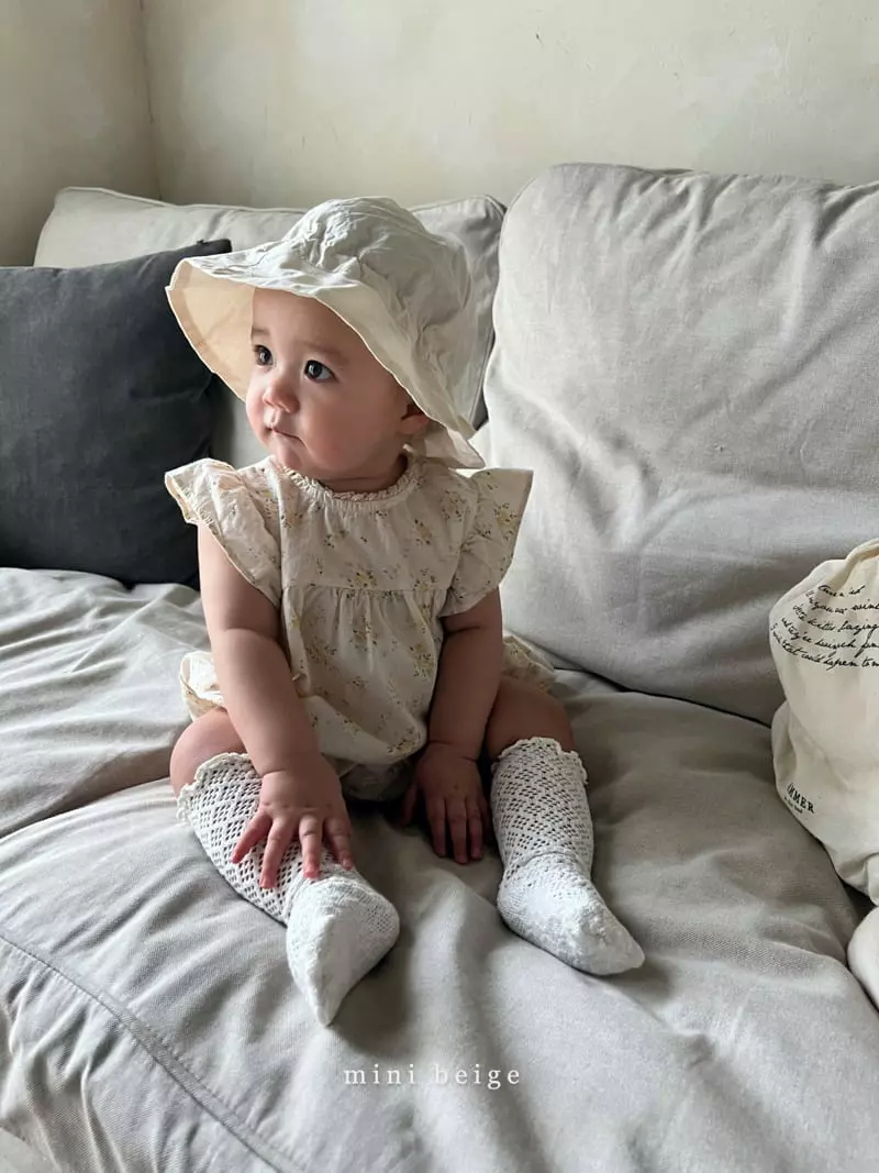 The Beige - Korean Baby Fashion - #babyboutique - Flower Bodysuit - 3