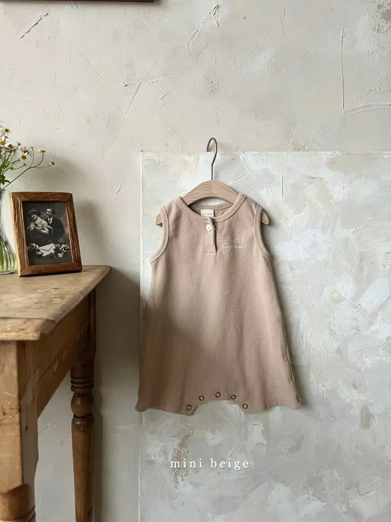 The Beige - Korean Baby Fashion - #babyboutique - Waffle Sleeveless Bodysuit