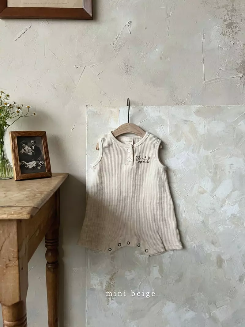 The Beige - Korean Baby Fashion - #babyboutiqueclothing - Waffle Sleeveless Bodysuit - 2