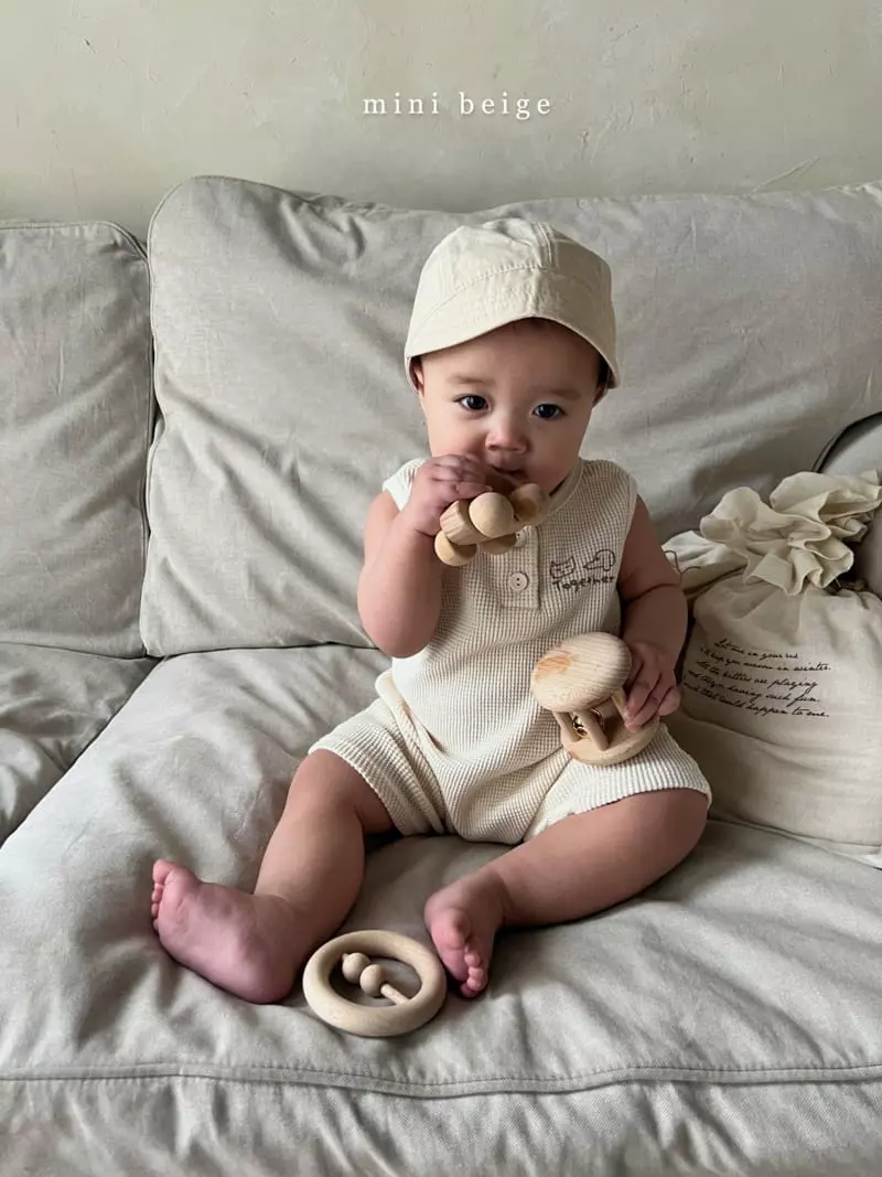 The Beige - Korean Baby Fashion - #babyoutfit - Waffle Sleeveless Bodysuit - 10