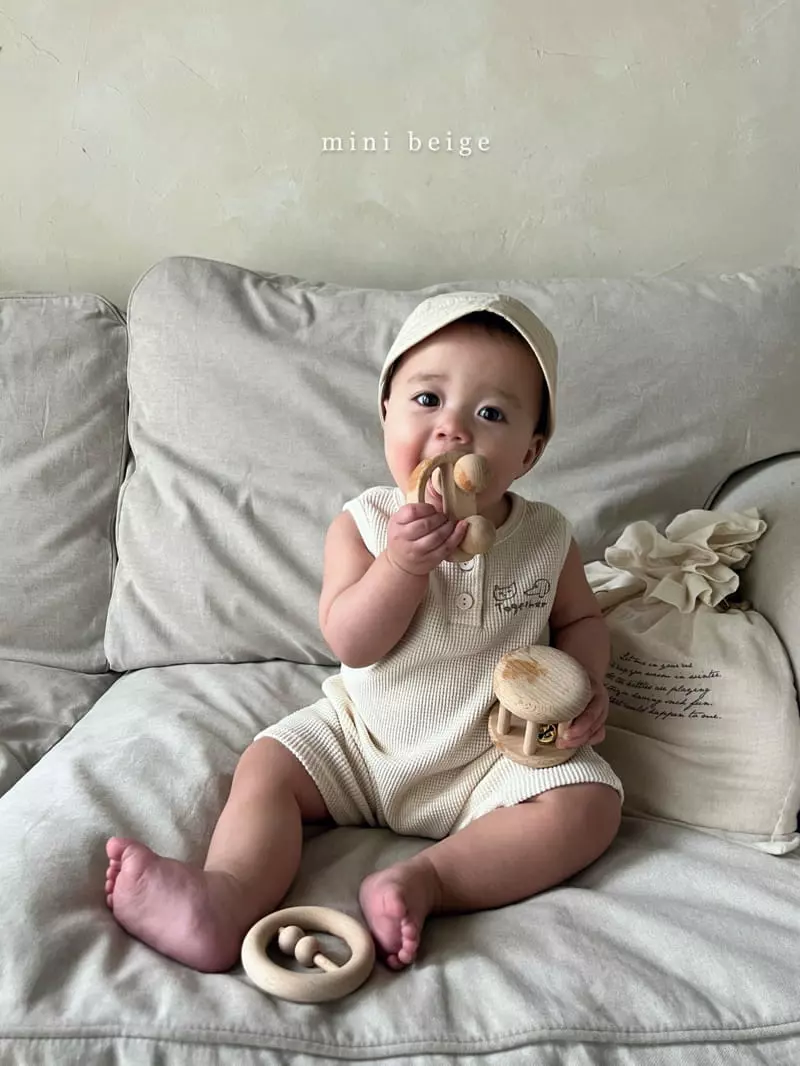 The Beige - Korean Baby Fashion - #babyoutfit - Waffle Sleeveless Bodysuit - 11