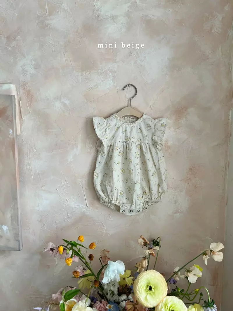 The Beige - Korean Baby Fashion - #onlinebabyshop - Flower Bodysuit