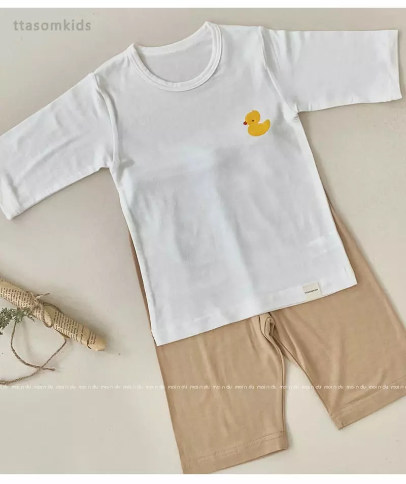 Ttasom - Korean Children Fashion - #childofig - Little Duck Tencel Modal Capri Easywear - 5