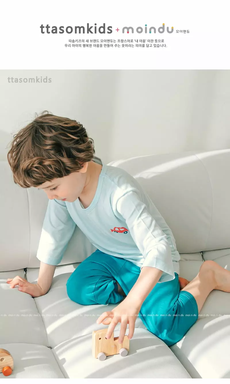 Ttasom - Korean Children Fashion - #stylishchildhood - Toy Car Tencel Modal Capri Easywear - 4