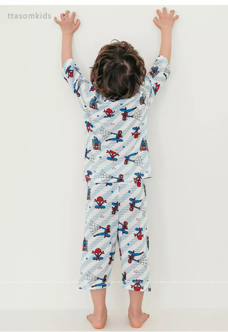 Ttasom - Korean Children Fashion - #childofig - Spider Man Jacquard Capri Easywear - 6
