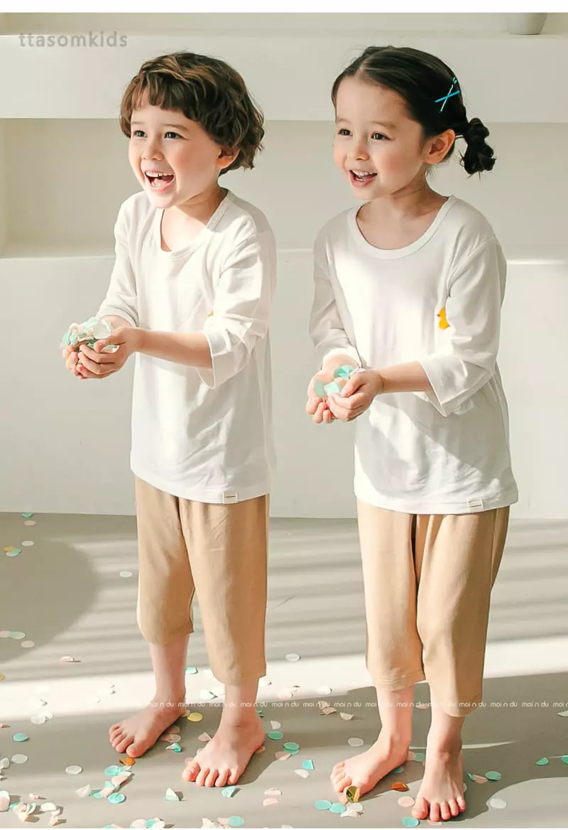 Ttasom - Korean Children Fashion - #childrensboutique - Little Duck Tencel Modal Capri Easywear - 6