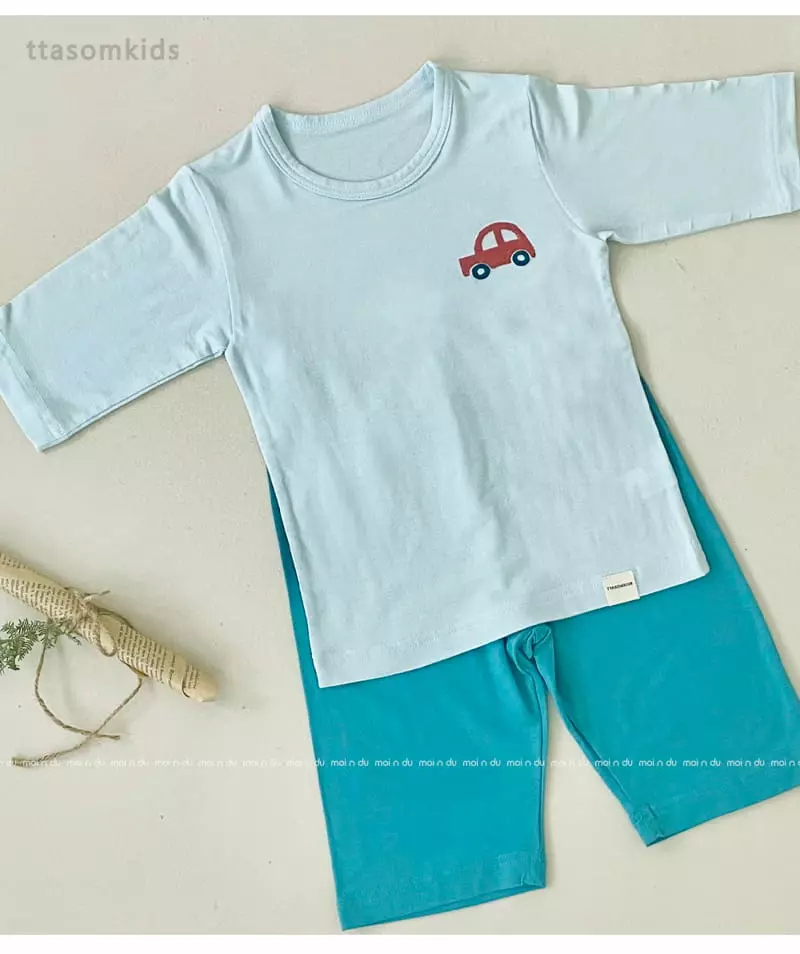 Ttasom - Korean Children Fashion - #childrensboutique - Toy Car Tencel Modal Capri Easywear - 5