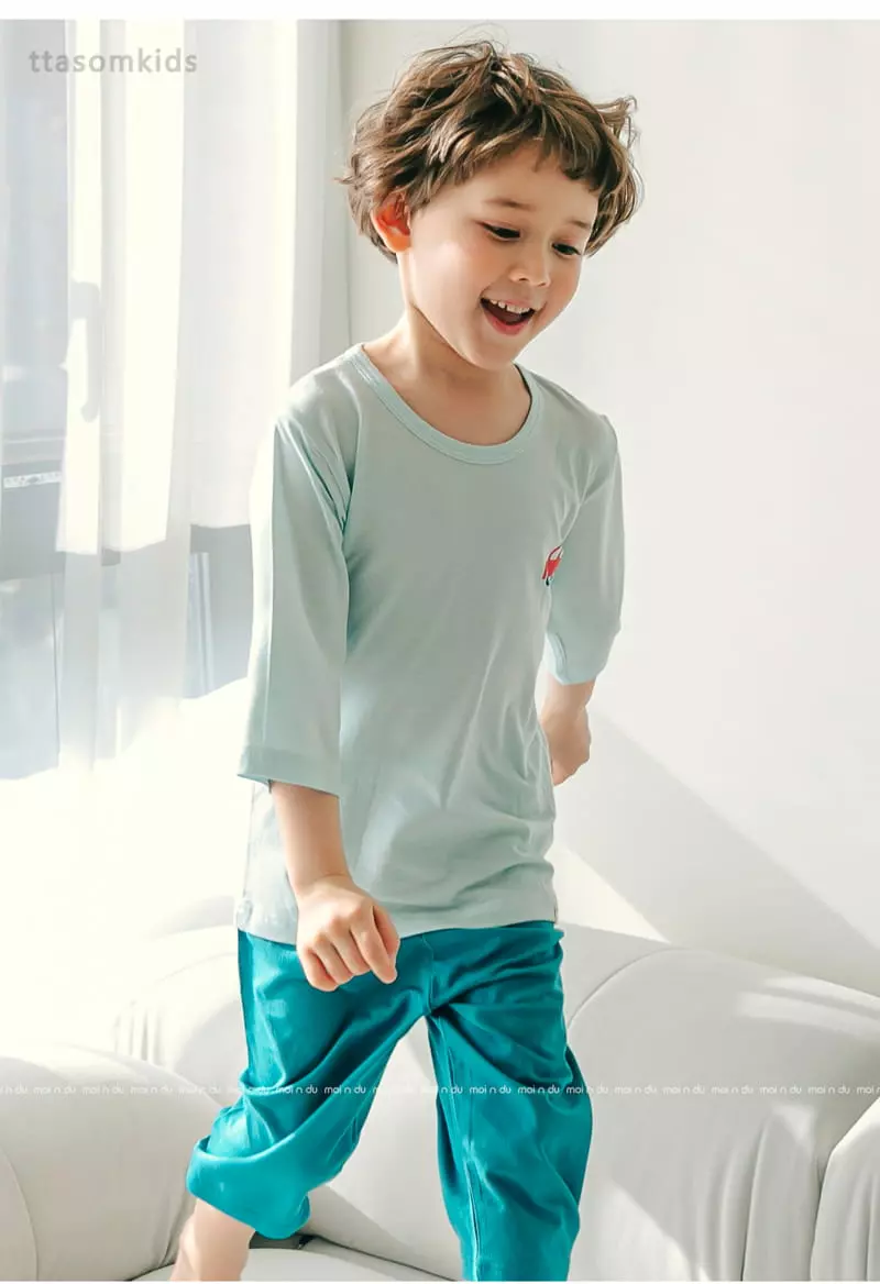 Ttasom - Korean Children Fashion - #designkidswear - Toy Car Tencel Modal Capri Easywear - 6