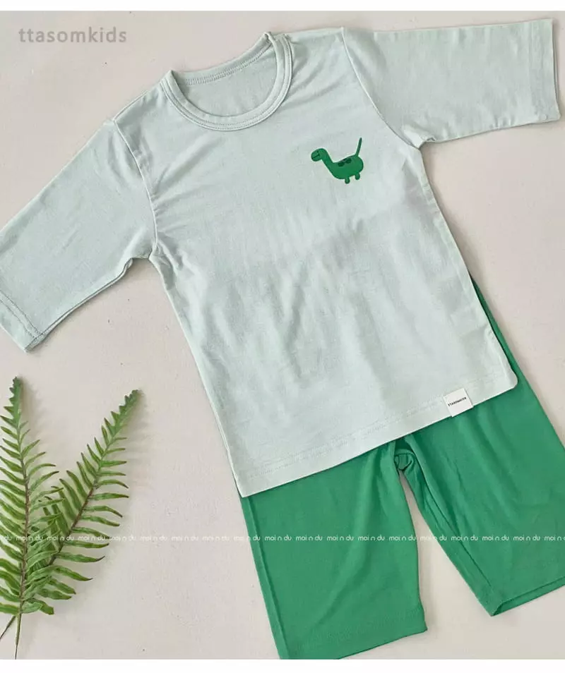 Ttasom - Korean Children Fashion - #designkidswear - Dino Balloon Tencel Modal Capri Easywear - 5