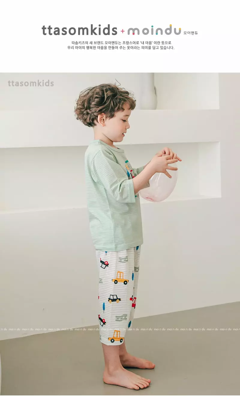 Ttasom - Korean Children Fashion - #childrensboutique - Little Truck Jacquard Capri Easywear - 4