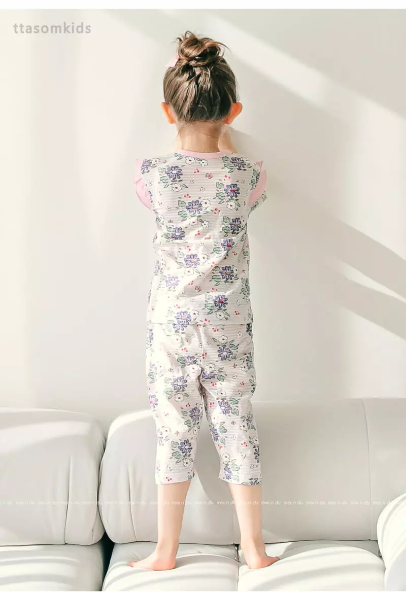 Ttasom - Korean Children Fashion - #discoveringself - Lover Flower Jacquard Capri Easywear - 6