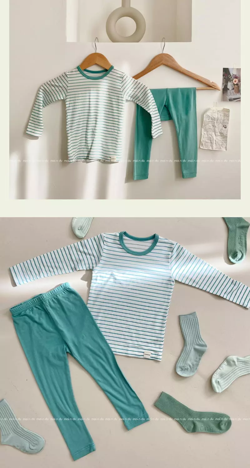 Ttasom - Korean Children Fashion - #kidsshorts - Stripes Mint Tencel Modal Easywear - 6