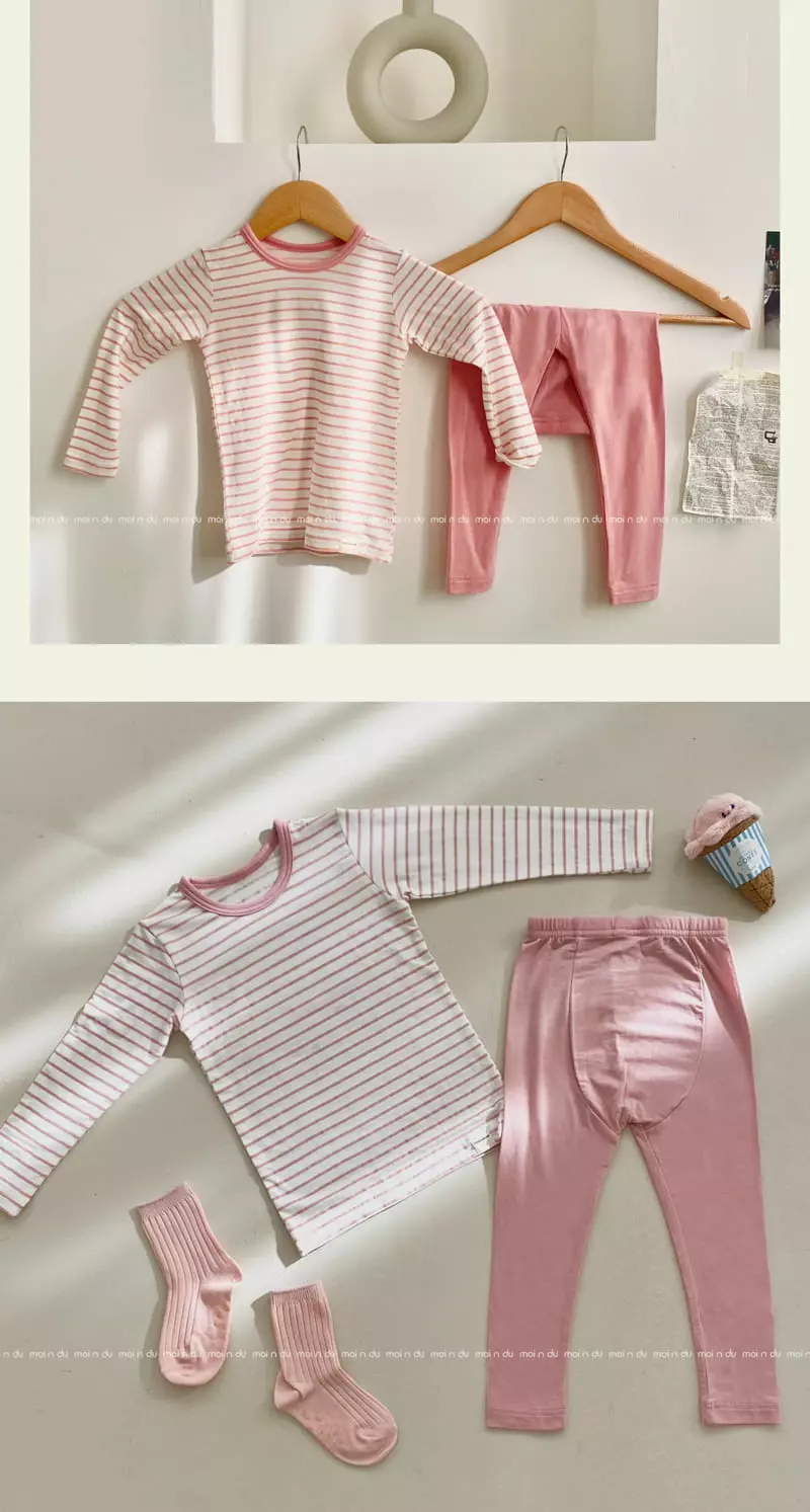 Ttasom - Korean Children Fashion - #kidsshorts - Stripes Pink Tencel Modal Easywear - 5