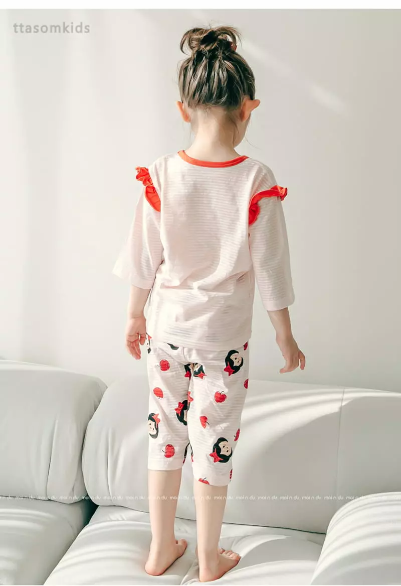 Ttasom - Korean Children Fashion - #littlefashionista - Ribbon Princess Jacquard Capri Easywear - 6