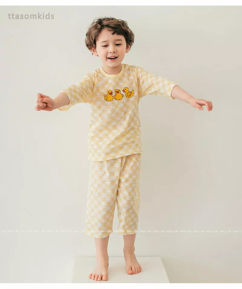 Ttasom - Korean Children Fashion - #littlefashionista - Duck Jacquard Capri Easywear - 5