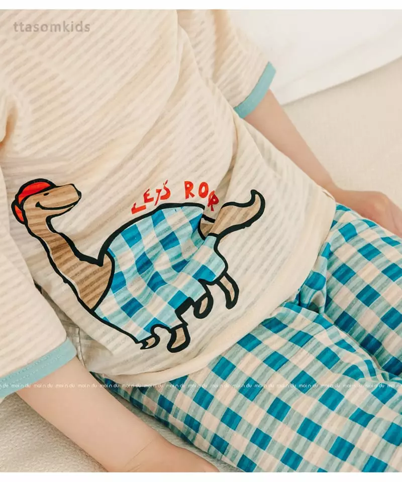 Ttasom - Korean Children Fashion - #minifashionista - Green Check Jacquard Capri Easywear - 5