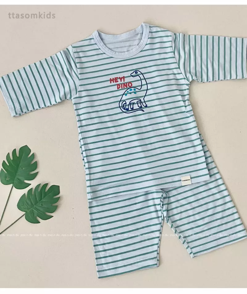 Ttasom - Korean Children Fashion - #todddlerfashion - Hey Dino Tencel Modal Capri Easywear - 5