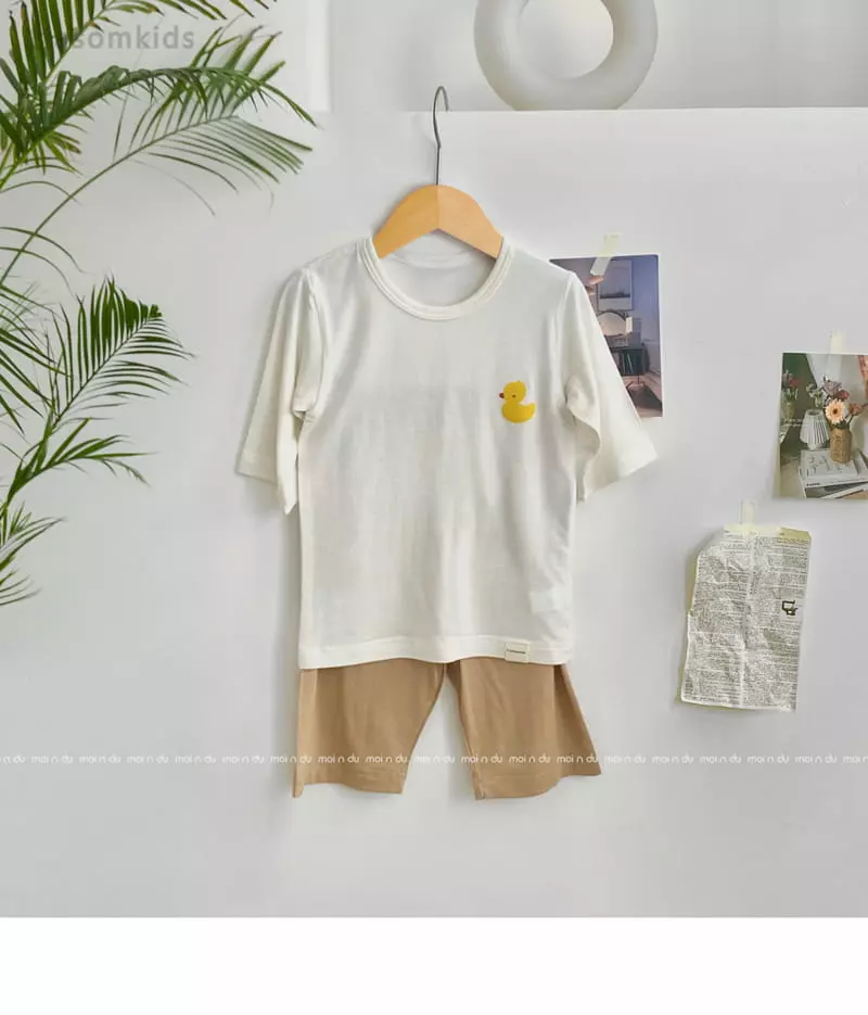 Ttasom - Korean Children Fashion - #todddlerfashion - Little Duck Tencel Modal Capri Easywear - 2