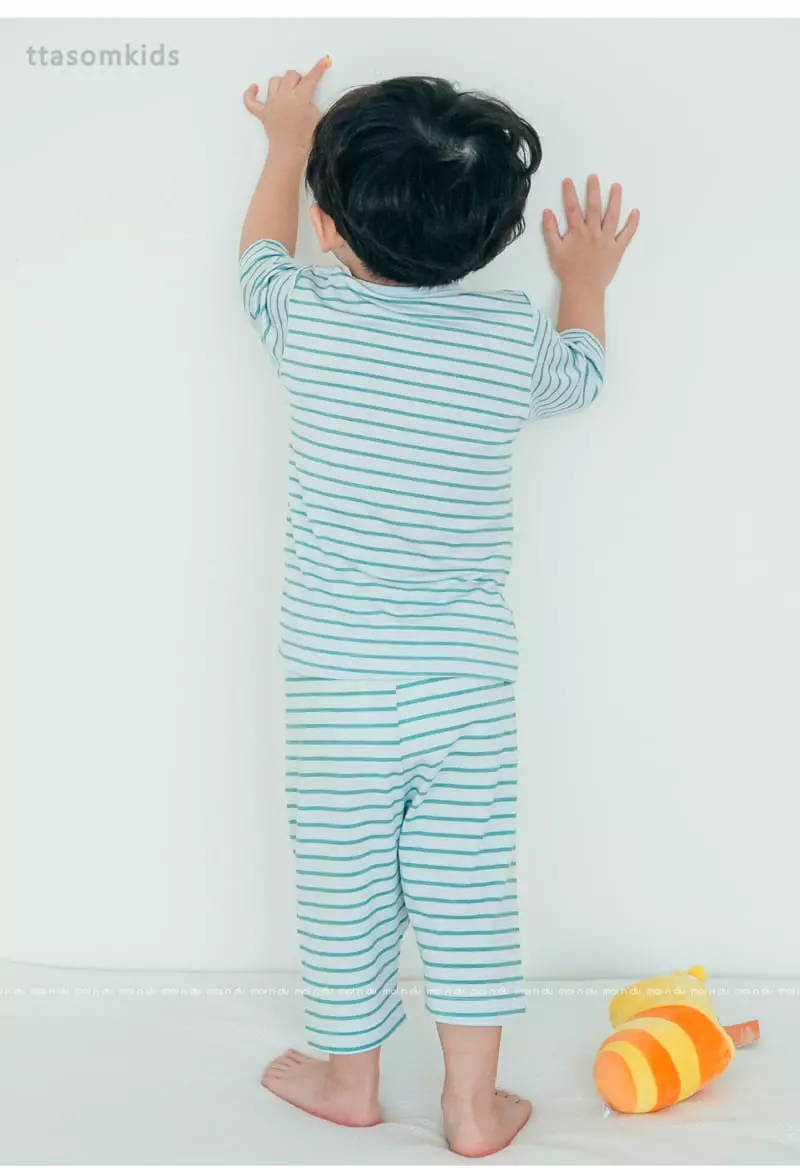 Ttasom - Korean Children Fashion - #toddlerclothing - Hey Dino Tencel Modal Capri Easywear - 6