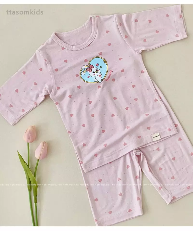 Ttasom - Korean Children Fashion - #toddlerclothing - Hear Barnie Tencel Modal Capri Easywear - 5