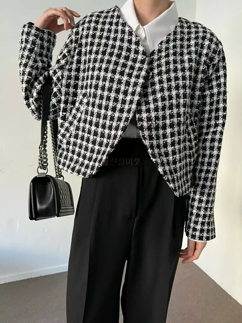 Urbanemood - Korean Women Fashion - #momslook - Maroom Twid Jacket - 2