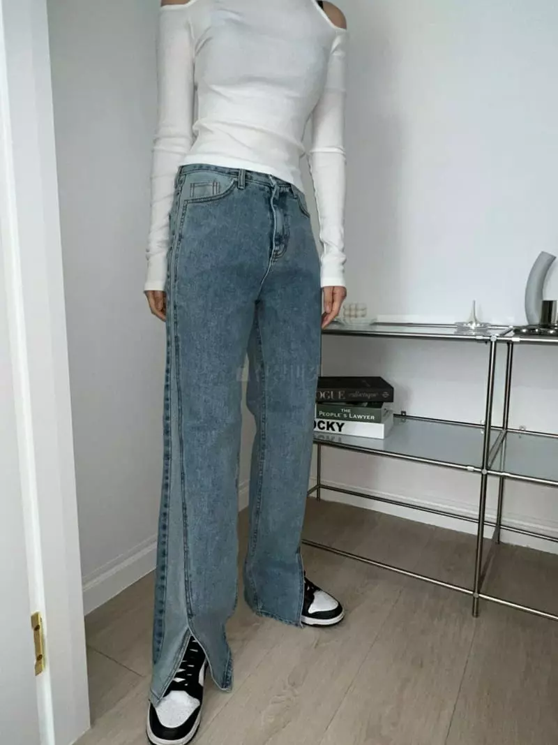 Urbanemood - Korean Women Fashion - #momslook - Slit Jeans - 5