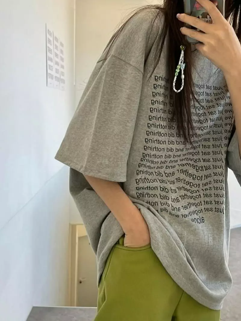 Urbanemood - Korean Women Fashion - #momslook - Just Short Sleeves Tee - 8