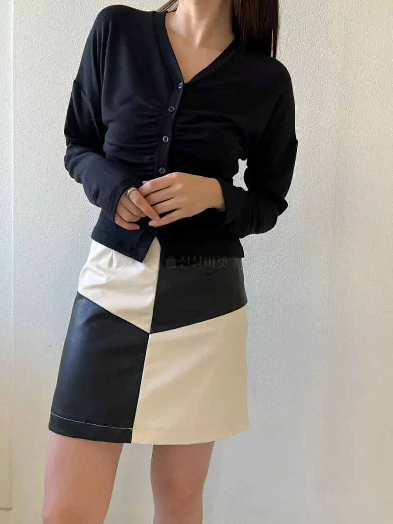 Urbanemood - Korean Women Fashion - #momslook - Cut Leather Skirt