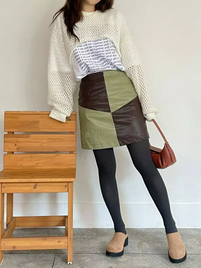 Urbanemood - Korean Women Fashion - #momslook - Cut Leather Skirt - 3