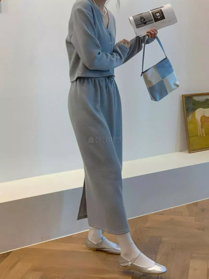 Urbanemood - Korean Women Fashion - #momslook - Creamy Top Bottom Set - 4