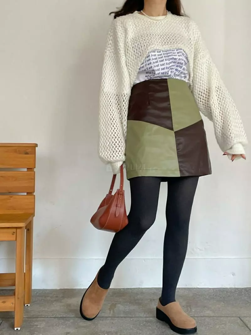 Urbanemood - Korean Women Fashion - #momslook - Cut Leather Skirt - 4