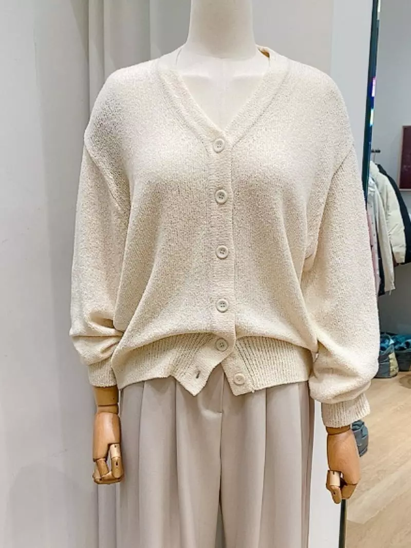 Very - Korean Women Fashion - #momslook - Pog V Neck Cardigan - 2