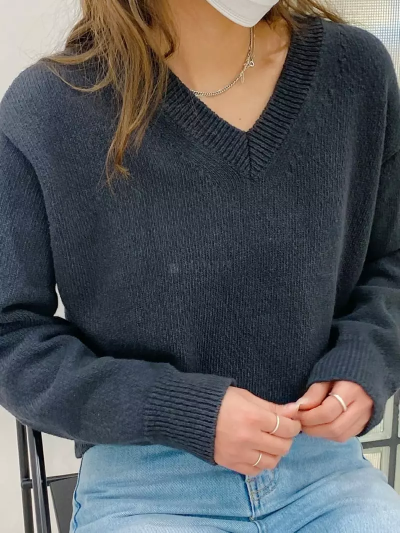 Very - Korean Women Fashion - #momslook - Fran V Neck Knit - 3