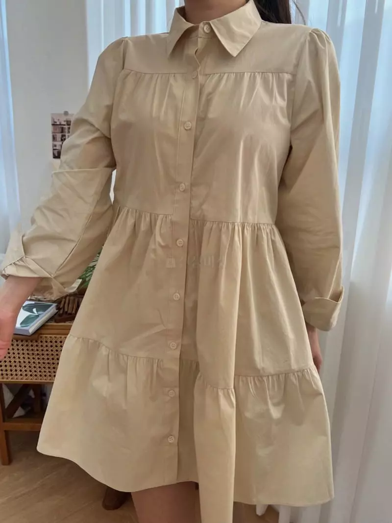 Very - Korean Women Fashion - #momslook - Collar Cancan One-piece