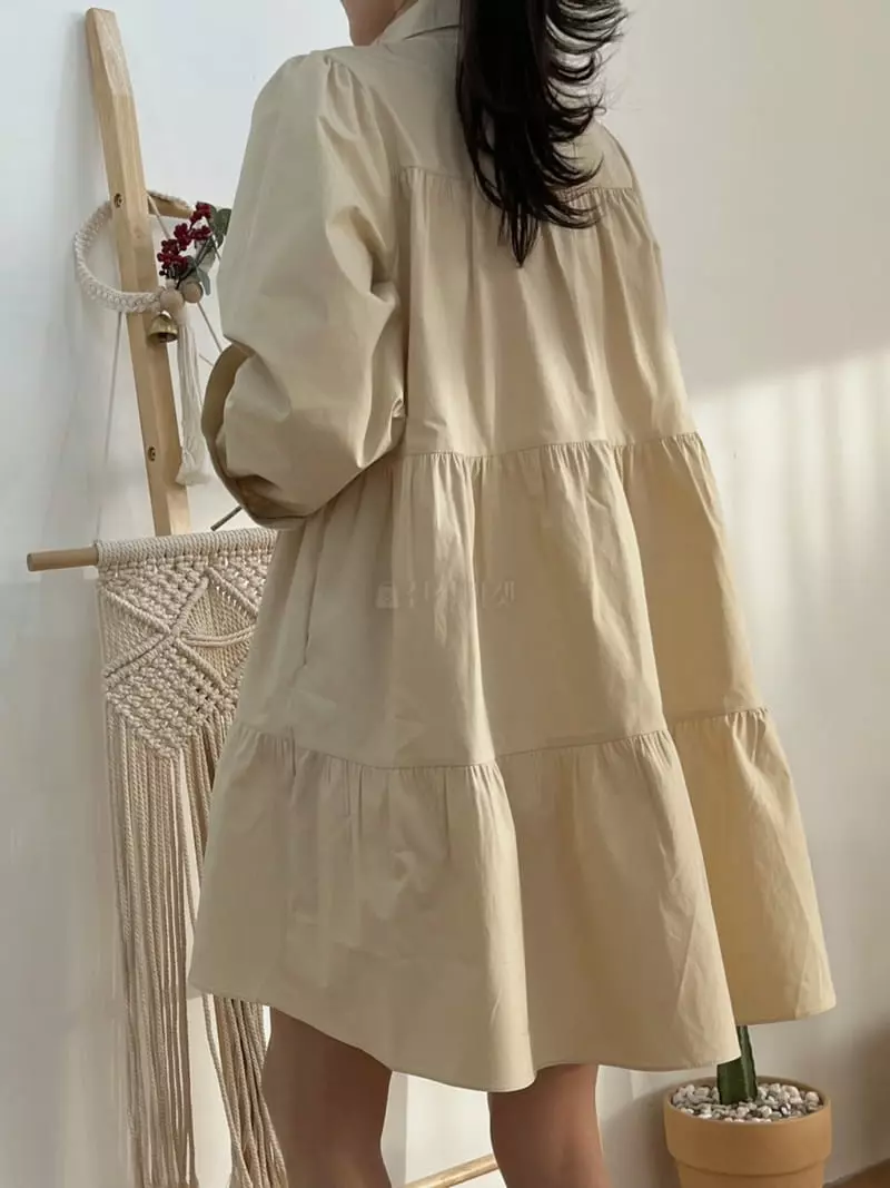 Very - Korean Women Fashion - #momslook - Collar Cancan One-piece - 3