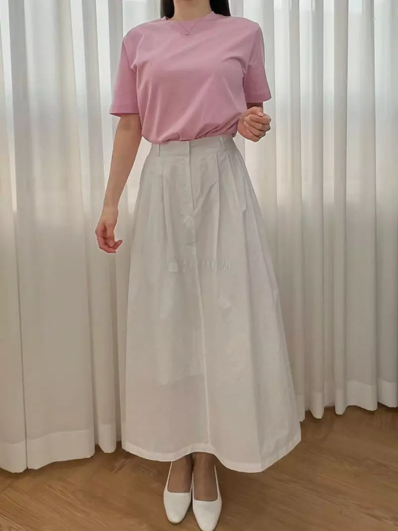 Very - Korean Women Fashion - #pursuepretty - Silket Round Short Sleeves Tee - 5