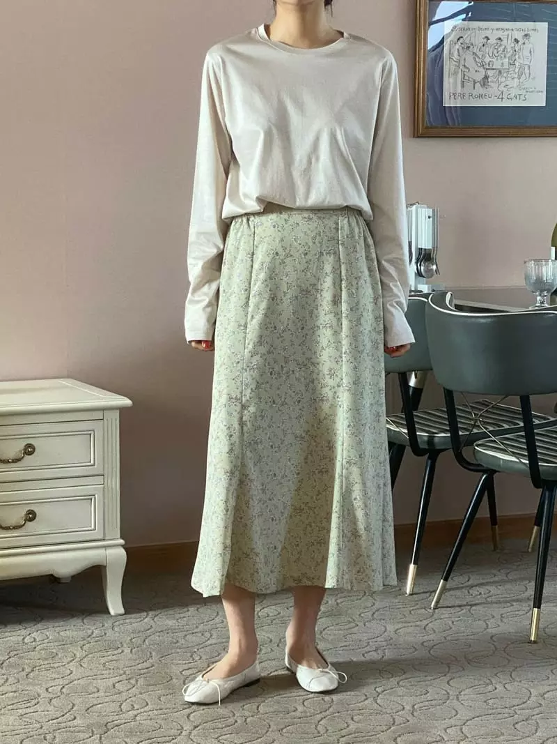 Very - Korean Women Fashion - #restrostyle - Tencel Round Long Sleeves Tee - 5