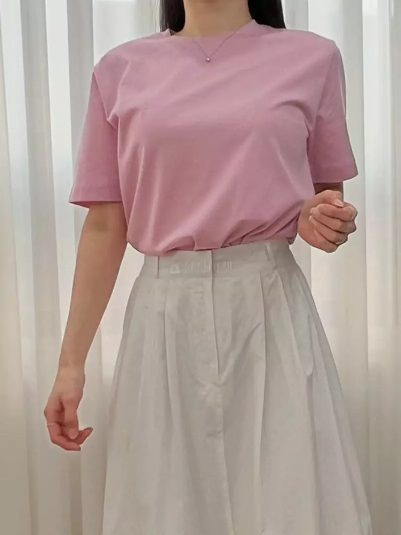 Very - Korean Women Fashion - #womensfashion - Silket Round Short Sleeves Tee - 2