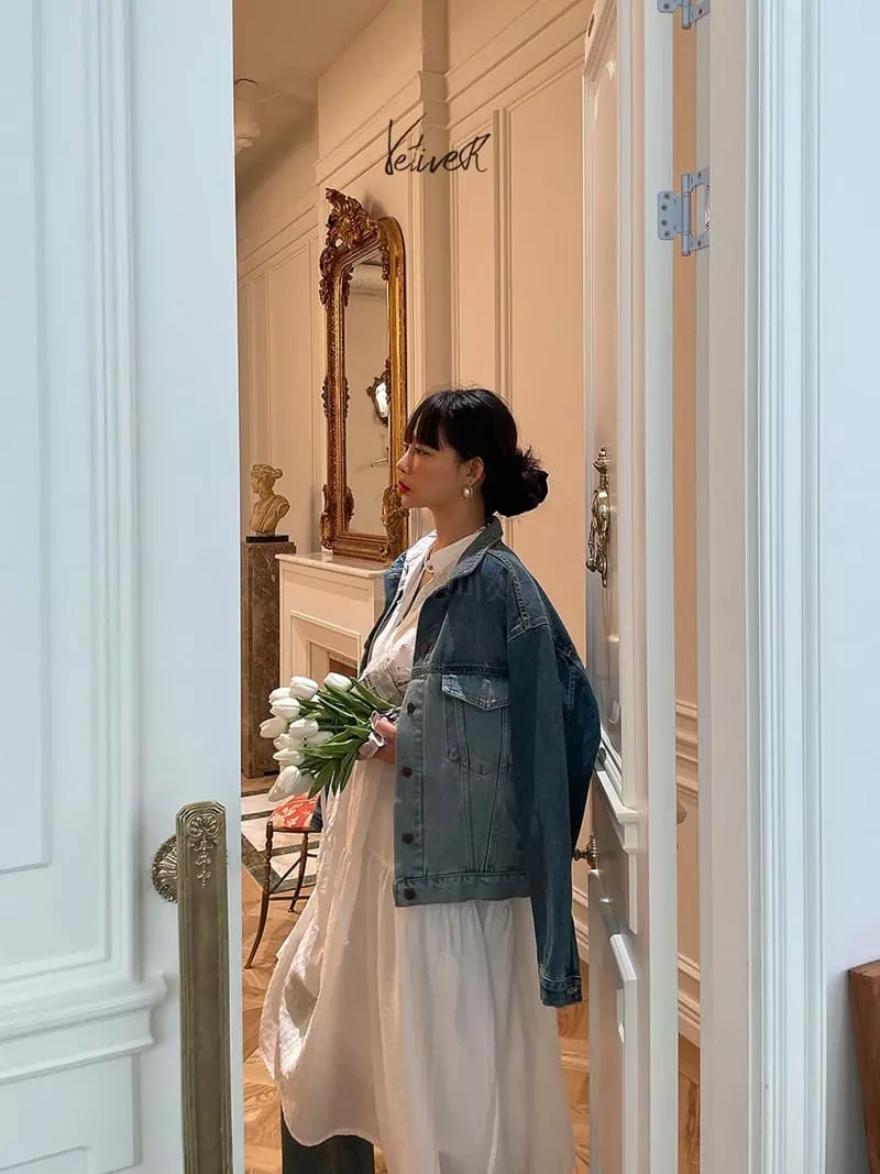 Vetiver - Korean Women Fashion - #romanticstyle - Color Denim Jacket - 3