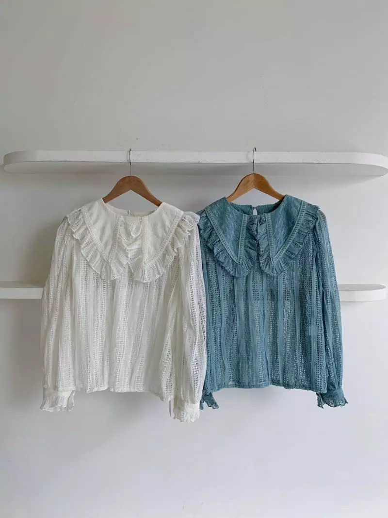 Vincent - Korean Women Fashion - #womensfashion - Waffle Blouse - 4
