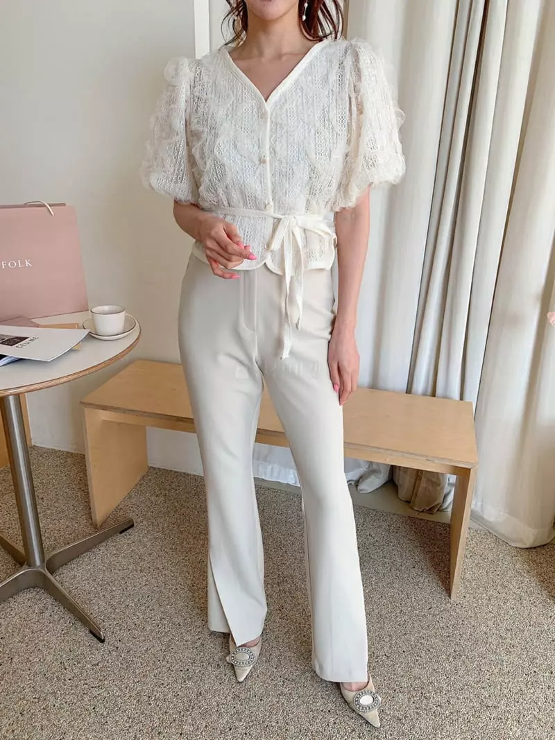 Vincent - Korean Women Fashion - #momslook - Button Pants