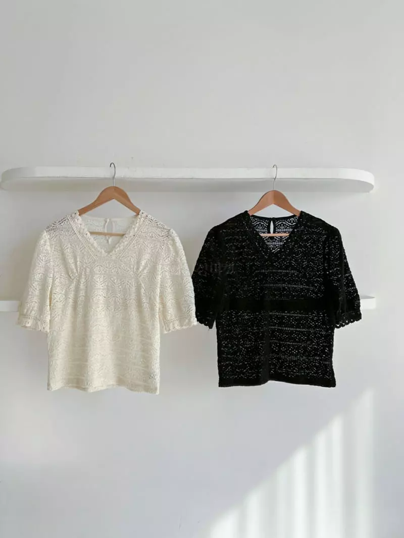 Vincent - Korean Women Fashion - #womensfashion - Lace Tee - 4