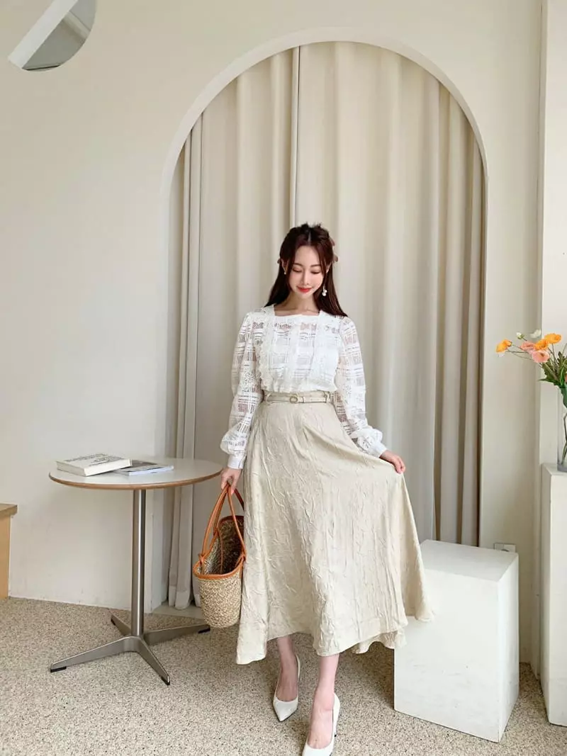 Vincent - Korean Women Fashion - #momslook - Wave Skirt - 3