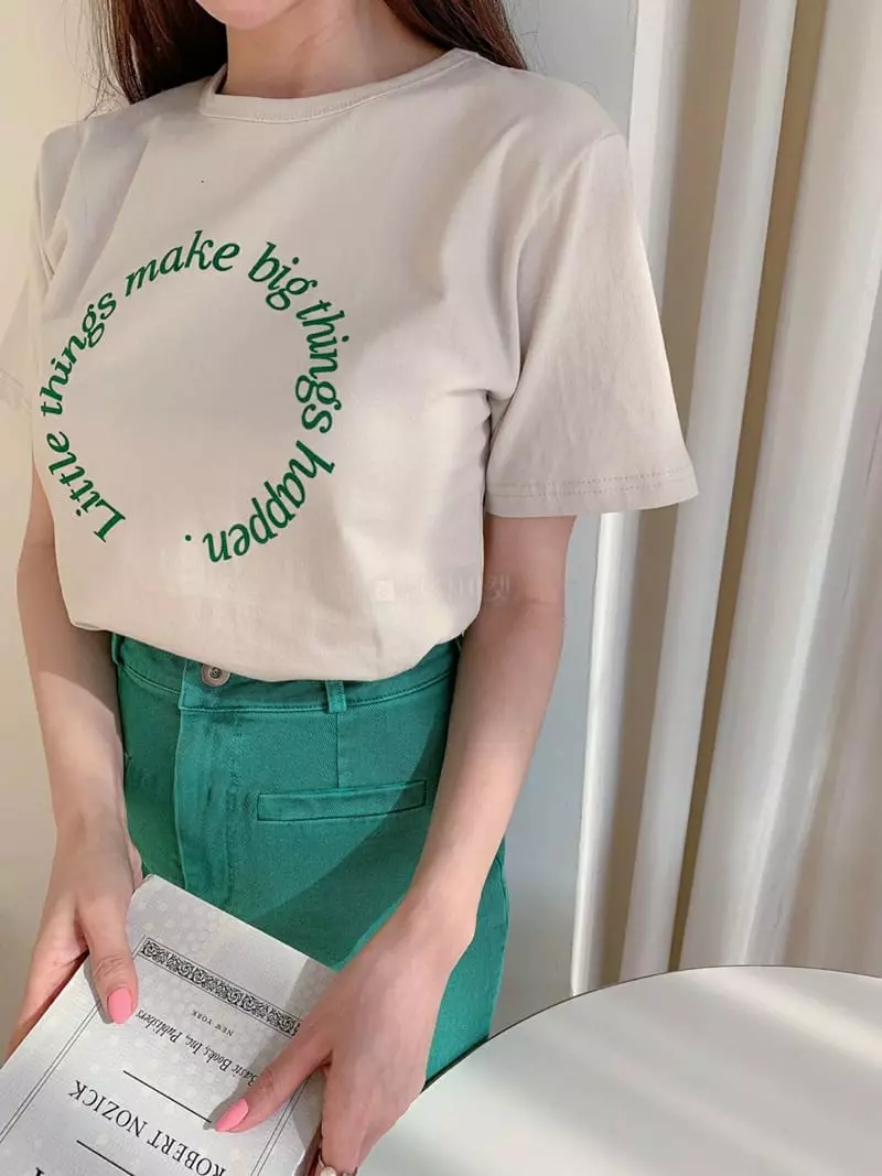 Vincent - Korean Women Fashion - #momslook - Happy Tee - 2