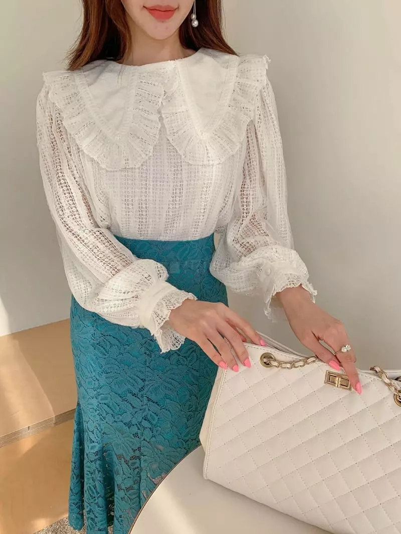 Vincent - Korean Women Fashion - #womensfashion - Waffle Blouse - 3