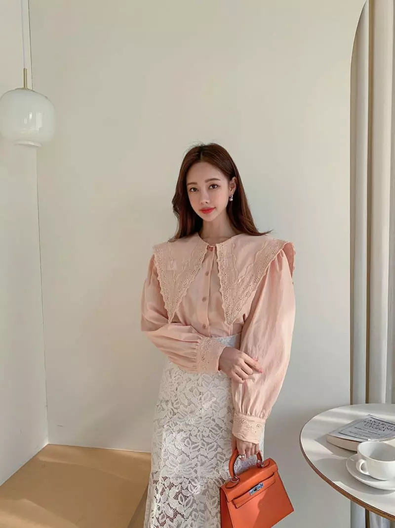 Vincent - Korean Women Fashion - #womensfashion - Big Collar Blouse - 2